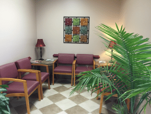 M.D. Express Urgent Care waiting area with seating